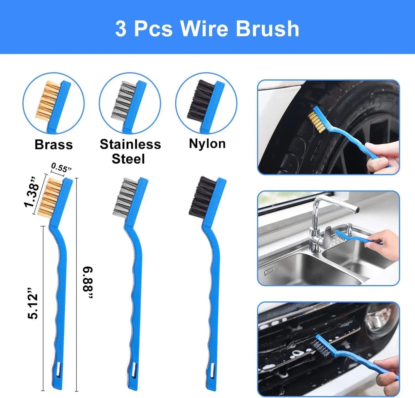 Lux Auto Car Detailing Brush Set - 26-Piece Drill Kit