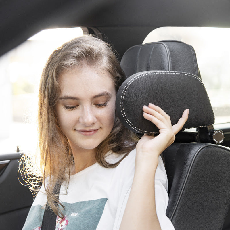 Car Headrest Pillow Sleep Adjustable Side Car Soft Travel Seat Headrest Auto Leather Support Neck Pillow Cushion car accessories