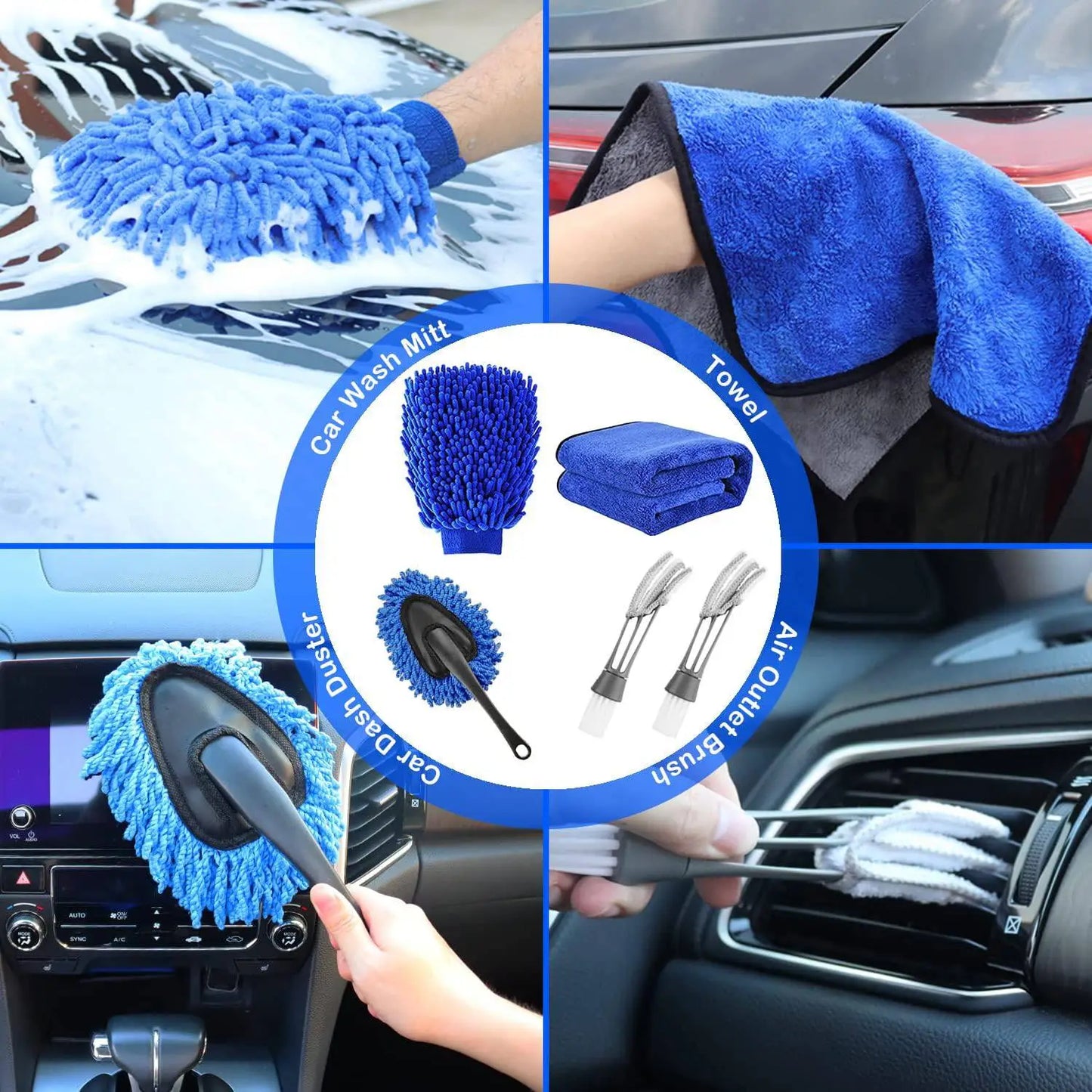 Lux Auto Car Detailing Brush Set - 26-Piece Drill Kit