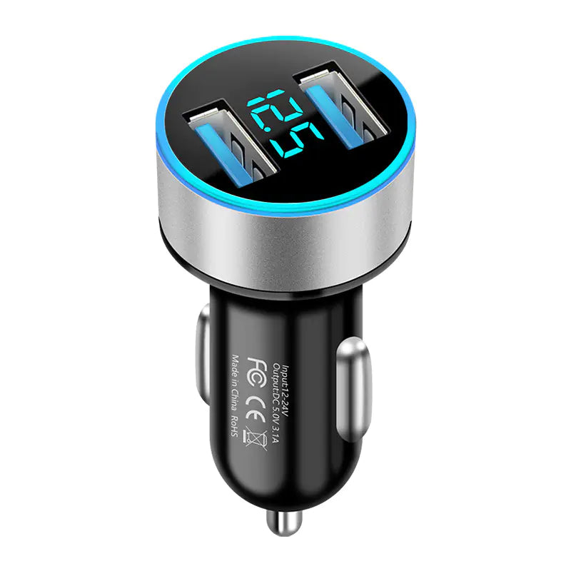 Lux Auto 66W Dual USB Car Charger with Fast Charging Capability