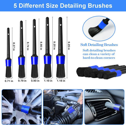Lux Auto Car Detailing Brush Set - 26-Piece Drill Kit