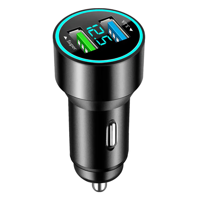 Lux Auto 66W Dual USB Car Charger with Fast Charging Capability