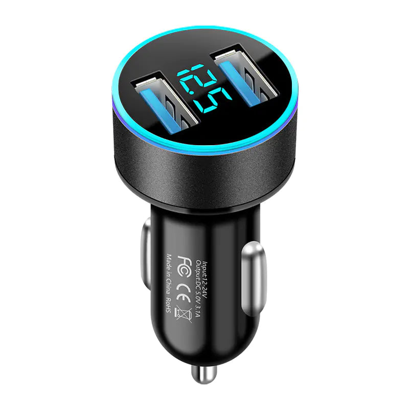 Lux Auto 66W Dual USB Car Charger with Fast Charging Capability