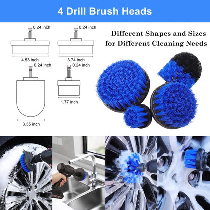 Lux Auto Car Detailing Brush Set - 26-Piece Drill Kit