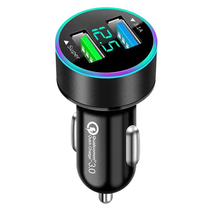 Lux Auto 66W Dual USB Car Charger with Fast Charging Capability